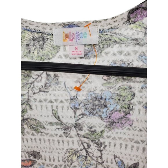 Lularoe Sm Sarah Cardigan Duster Tribal Flower Rare pattern Lightweight Longline - Picture 6 of 9